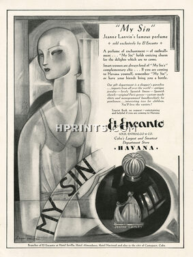 Lanvin (Perfumes) 1931 My Sin, Exclusively by El Encanto Havana, Cuba