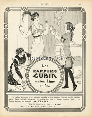 Lubin (Perfumes) 1913 Sola Mia, Georges Leonnec, Fitting, Maid