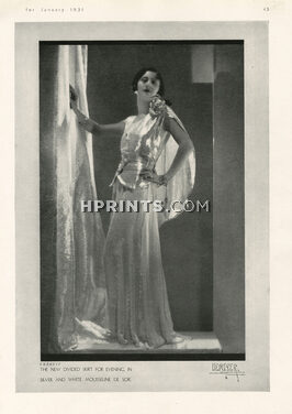 Chéruit (Madame Wormser) 1931 Skirt for evening, silver and white silk, Photo Demeyer