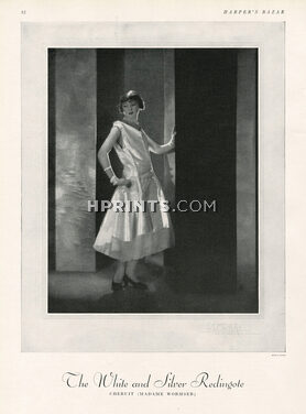 Chéruit (Madame Wormser) 1927 White and Silver Redingote, Photo Demeyer