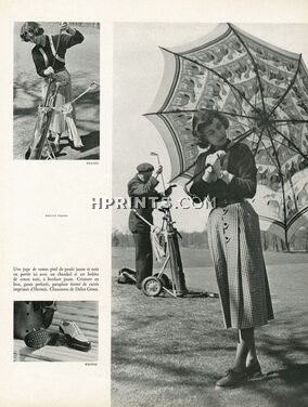 Hermès (Skirt, Bolero, Sweater, Umbrella, Gloves) 1949 Weston Shoes, Photos Maurice Tabard