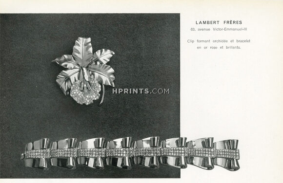 Lambert (Jewels) 1938 Clip formant Orchidée, Bracelet