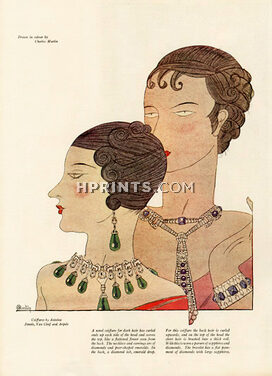 Van Cleef & Arpels 1930 Necklace, Bracelet, Earrings, Art Deco Jewels, Antoine Hairstyle, Charles Martin