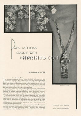 Mauboussin 1931 Diamond and sapphire, Necklace with pendant