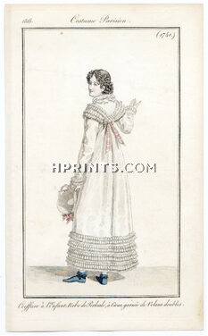 Le Journal des Dames et des Modes 1818 Costume Parisien N°1741
