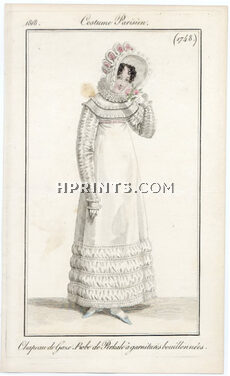 Le Journal des Dames et des Modes 1818 Costume Parisien N°1748