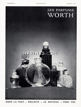 Worth (Perfumes) 1937 Dans La Nuit, Projets, Je Reviens, Vers Toi