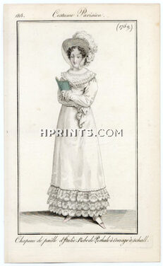 Le Journal des Dames et des Modes 1818 Costume Parisien N°1759