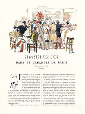 Bars et Cabarets de Paris, 1929 - Sem Restaurants, Les Halles, Le Lido, Montparnasse Foujita, La Mosquée..., Text by SEM, 8 pages