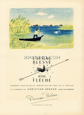 L'Oiseau Blessé d'une Flèche, 1949 - Jean Hugo, Text by Princesse Bibesco, 4 pages