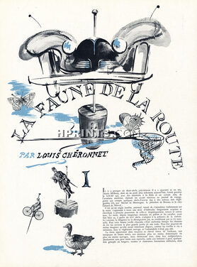 La Faune de la Route, 1948 - Road, Text by Louis Chéronnet, 3 pages