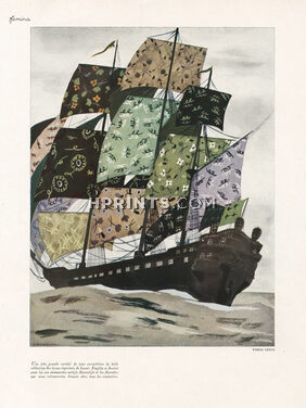 Lesur 1929 Textile designs created by Tsugouhoru Foujita, designed by Jacques Demachy