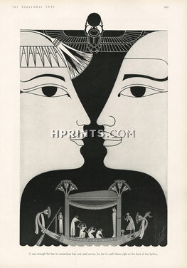 A Daughter of Rameses, 1931 - Erté Egypt, Text by Lord Dunsany, 2 pages