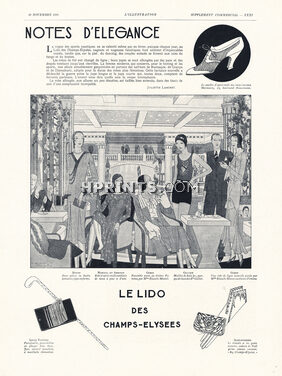 Hemjic 1929 Notes d'Elégance, David, Martial et Armand, Gillier... Le Lido des Champs-Elysées