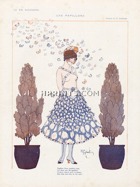 Henry Gerbault 1916 "Les Papillons" Butterfly, Spring Dress