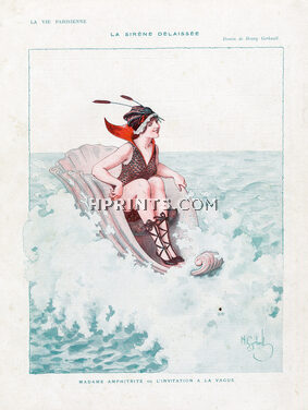 Gerbault 1916 Mrs Amphitrite Surfing Shell, Bathing Beauty
