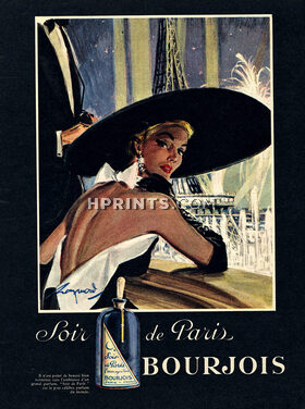 Bourjois (Perfumes) 1950 Soir de Paris, Eiffel Tower, Raymond (Brénot)