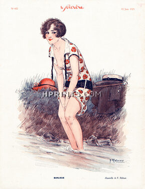 F. Rebour 1929 Swimmer Bathing Beauty