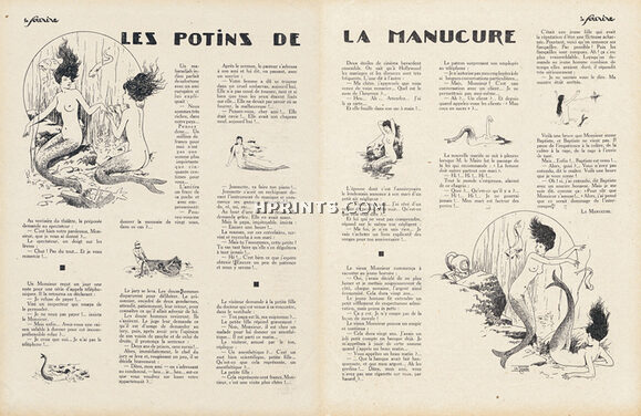 Les Potins de la Manucure, 1929 - Le Rallic Mermaid, Illustrated text, Text by La Manucure