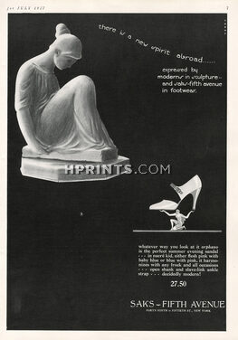 Saks Fifth Avenue (Shoes) 1927 Raymond Loewy, Art Deco, Modern Sculpture
