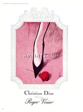 Christian Dior (Shoes) 1959 Roger Vivier, René Gruau