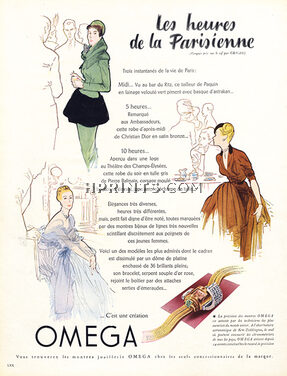 Omega (Watches) 1947 Paquin, Christian Dior, Pierre Balmain, René Gruau