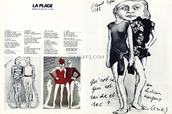 Roland Topor 1983 La Plage, Beachwear, Swimwear