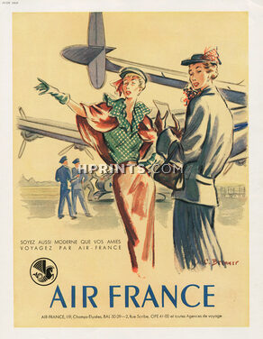 Air France 1950 Airport, Airplane, Elegantes, C. Brenner