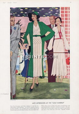 Jc. Haramboure 1931 Madeleine Vionnet, Late Afternoon at the "Golf Marbeuf", Summer Dresses