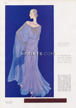 Léon Bénigni 1930 Madeleine Vionnet, Evening Gown, Chiffon and Satin
