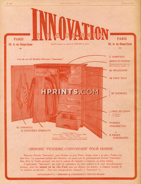 Innovation (pour Costumes & Cravates) 1921 Armoire "Penderie-Chiffonnier" pour Homme
