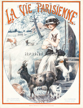 Maurice Millière 1921 Villégiature de Printemps, Goats, Farm