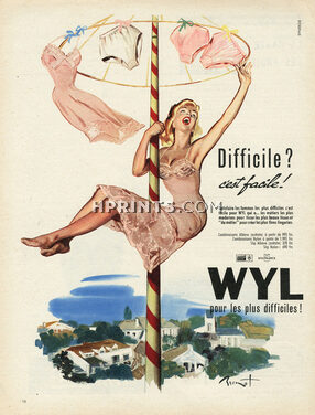 Wyl (Lingerie) 1956 Brénot, Lace, Nightgown