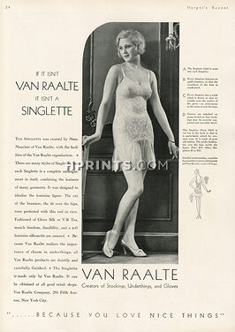 Van Raalte (Lingerie) 1930 Singlette Lace Body, Stockings Garters