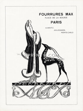 Fourrures Max 1925 Label, Avenue Matignon, Fur Coat, Antilope Eduardo Garcia Benito