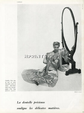 Cadolle (Lingerie) 1952 Miroir de Jansen, Nightgown, Photo Georges Saad