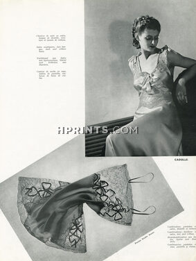 Cadolle (Lingerie) 1938 Lace, Ribbon, Nightgown, Combinations-knickers, Photo Anzon