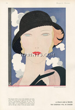 Suzanne Talbot (Millinery) 1931 Reynaldo Luza, Black Horsehair, Straw and a tricot