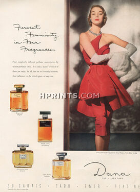 Dana (Perfumes) 1951 Jewels Harry Winston, Evening Gown by Edward Carroll