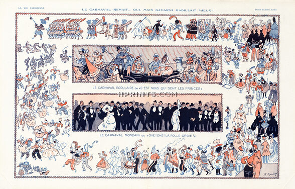 Henri Avelot 1921 Carnival, Gavarni, Comic Strip