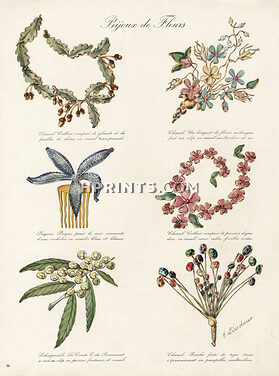 Chanel, Schiaparelli, Paquin 1938 "Bijoux de fleurs" Necklaces & Clips Flowers, E. Lindner