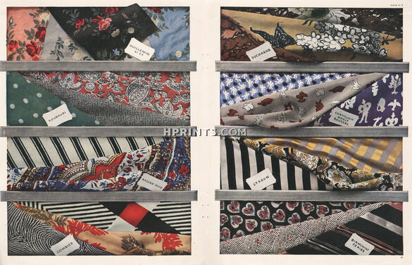 Guillemin, Ducharne, Roubaudi, Racine, Combier & Cie, Chatillon Mouly Roussel, Staron, Bianchini Férier 1943 Fabrics