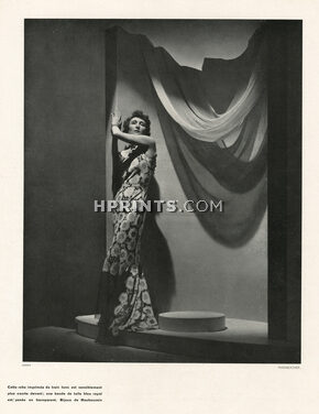 Mainbocher 1936 Evening Gown, Robe du soir imprimée, Photo Horst