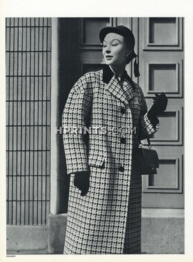 Hermès (Coat & Handbag) 1953 Manteau Lainage quadrillé, Otterburn (Fabric), Photo Philippe Pottier