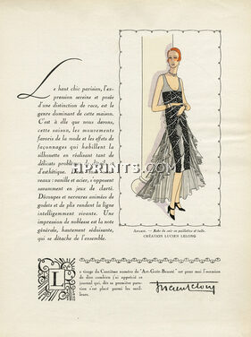 Lucien Lelong & Martial & Armand 1928 Pochoir, Evening Gown, AGB (Art Goût Beauté)