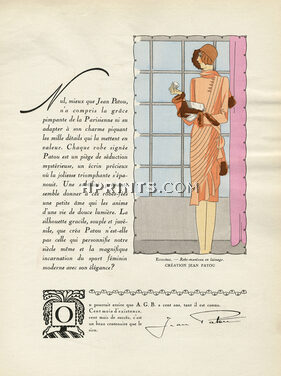 Jean Patou & Paquin 1928 Pochoir, Robe-Manteau, Dresses, Coats, AGB (Art Goût Beauté)
