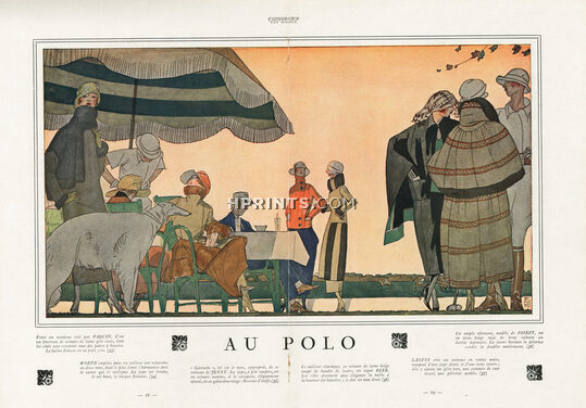Paquin, Worth, Jenny, Beer, Jeanne Lanvin, Paul Poiret 1920 "Au Polo" Benito