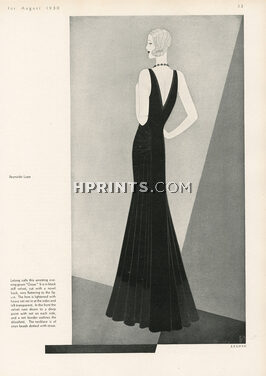 Lucien Lelong 1930 Black Velvet, Evening Gown, Reynaldo Luza