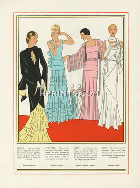 Redfern, Worth, Jeanne Lanvin, Jenny 1931 Evening Gowns, AGB (Art Goût Beauté)