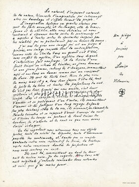 Un piège à pensées, 1949 - Text by Louise de Vilmorin